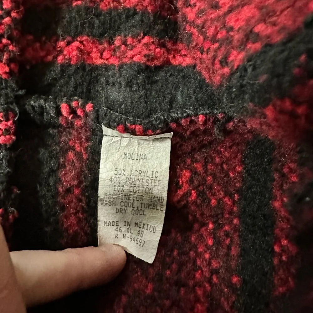 Men’s Molina hippie XL, tribal, knitted, black, red Indiebohemian long h… - Picture 3 of 4